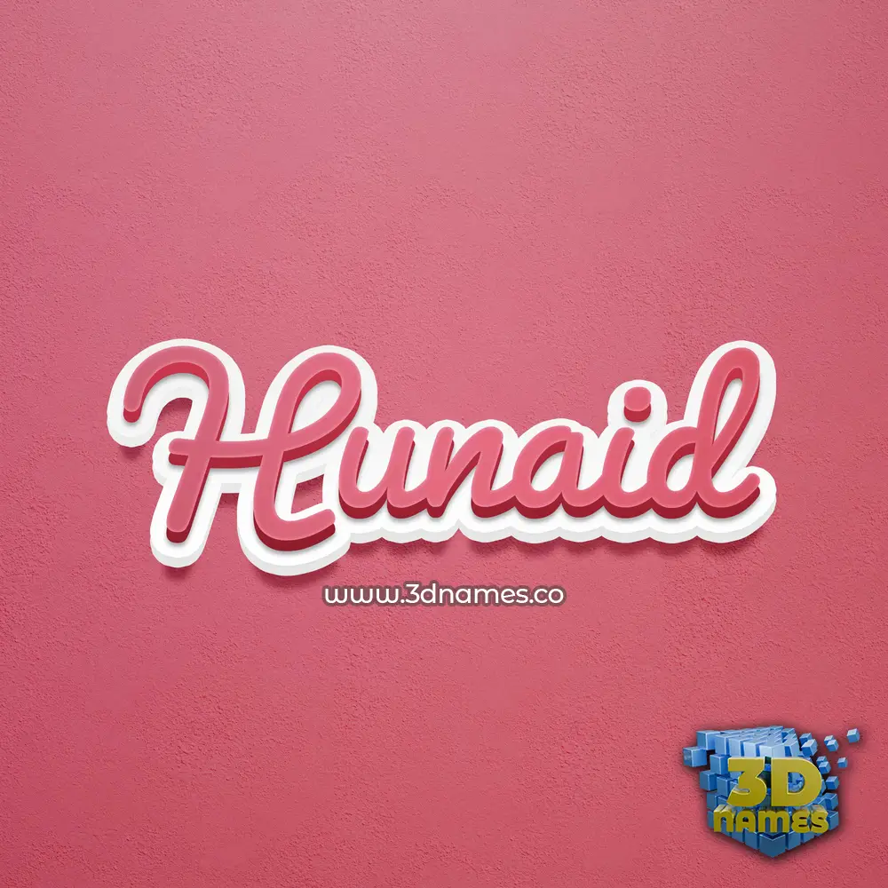 hunaid in Red Scribble style - 3D name wallpaper