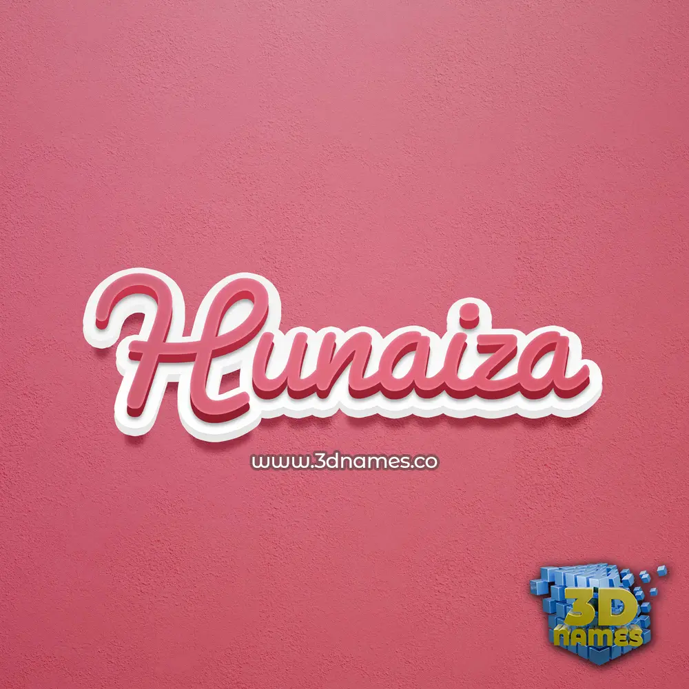 hunaiza in Red Scribble style - 3D name wallpaper