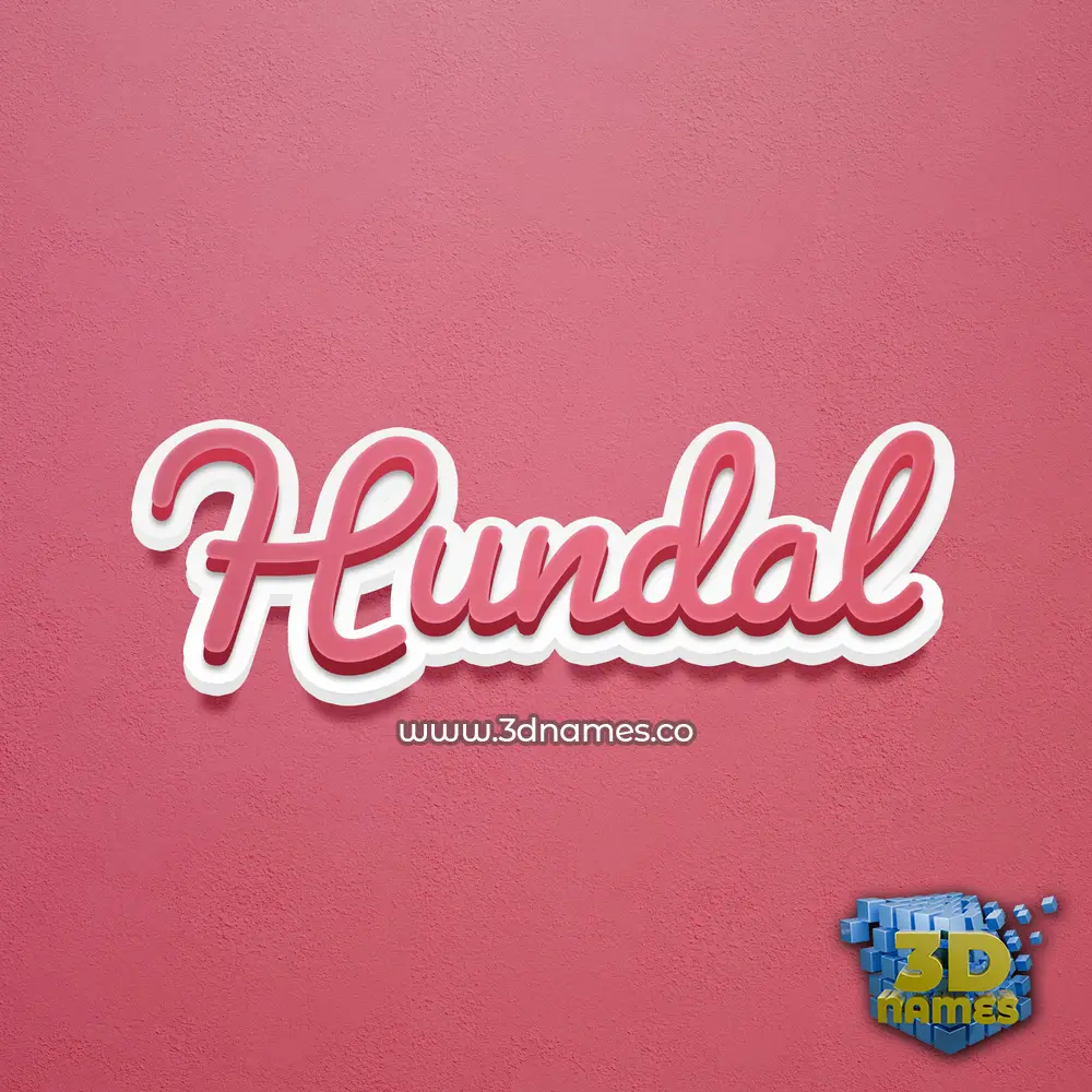 hundal in Red Scribble style - 3D name wallpaper