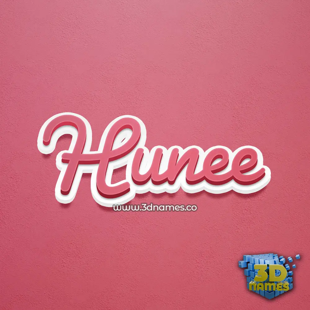hunee in Red Scribble style - 3D name wallpaper