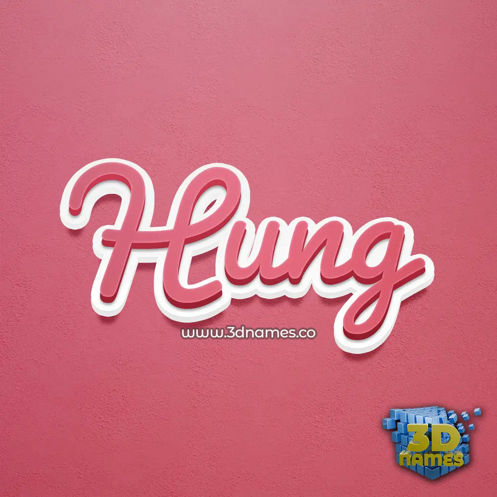 hung in Red Scribble style - 3D name wallpaper