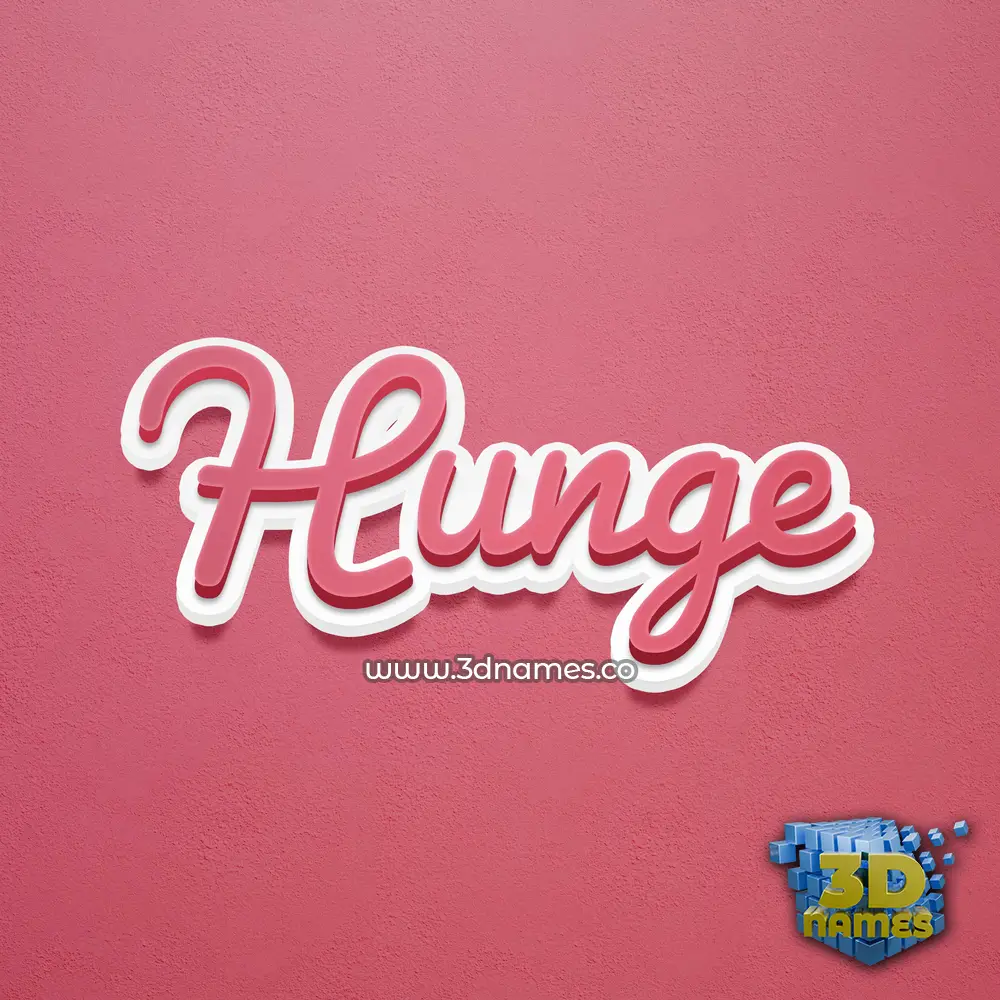 hunge in Red Scribble style - 3D name wallpaper