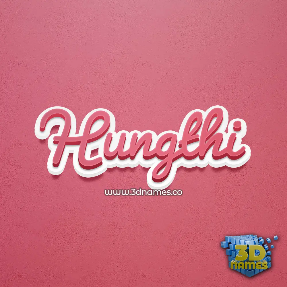 hungthi in Red Scribble style - 3D name wallpaper