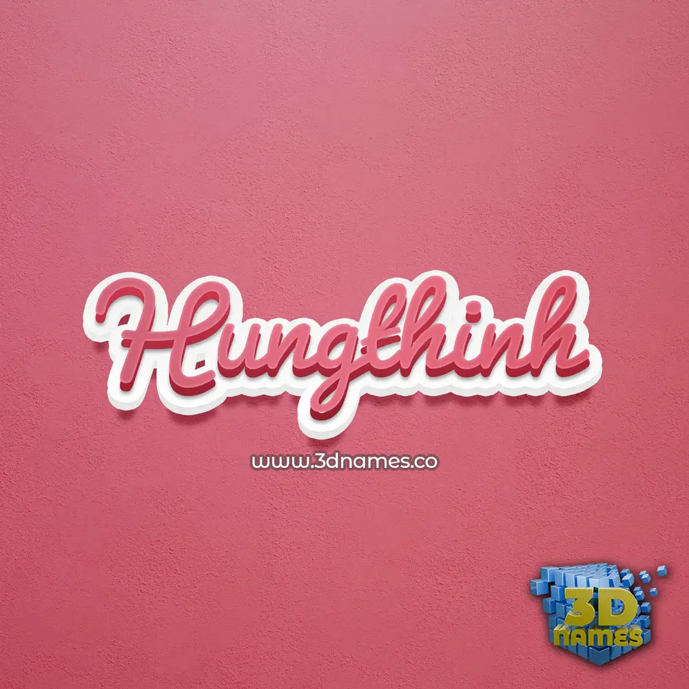hungthinh in Red Scribble style - 3D name wallpaper