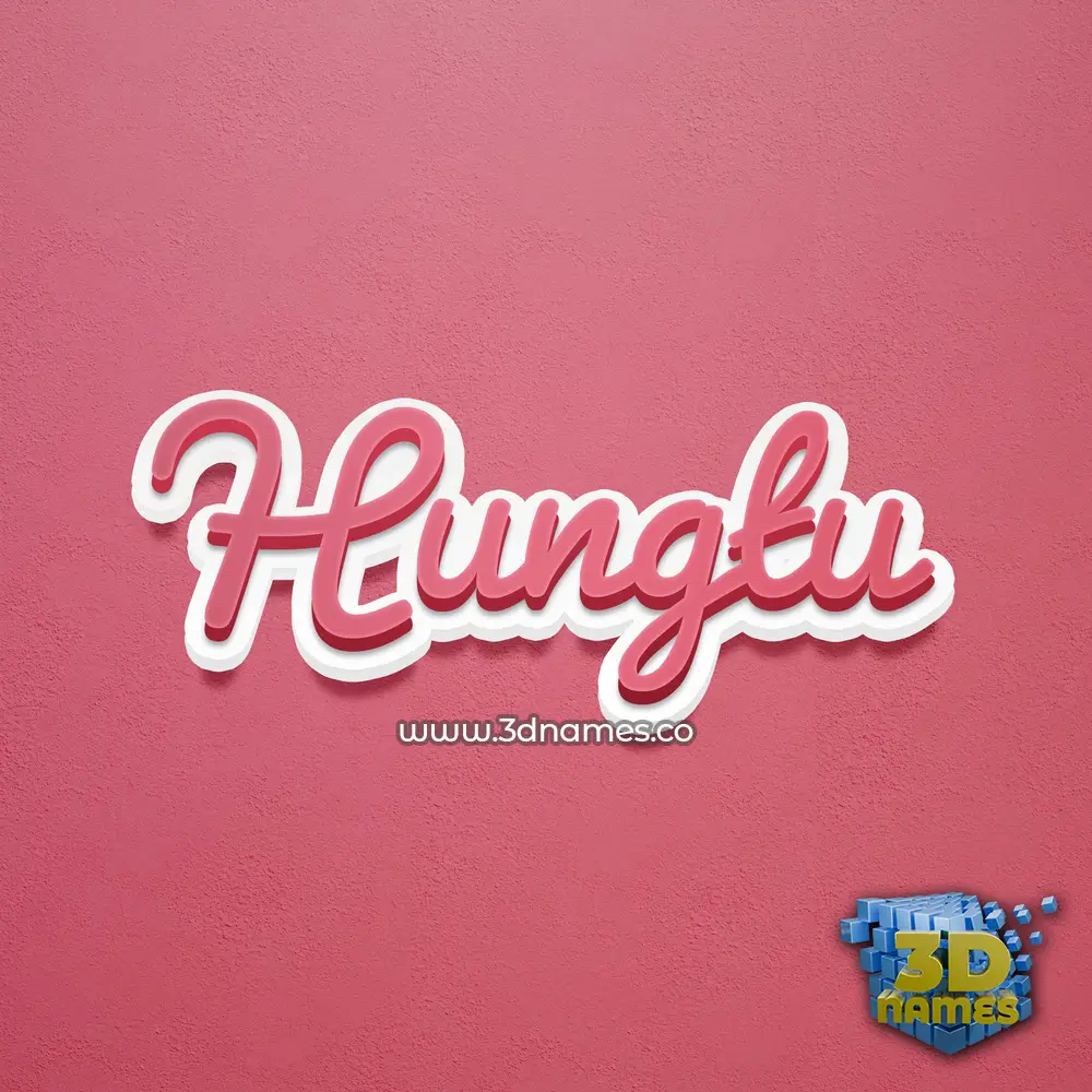 hungtu in Red Scribble style - 3D name wallpaper