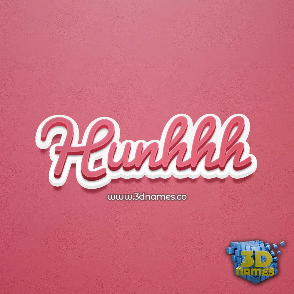 hunhhh in Red Scribble style - 3D name wallpaper