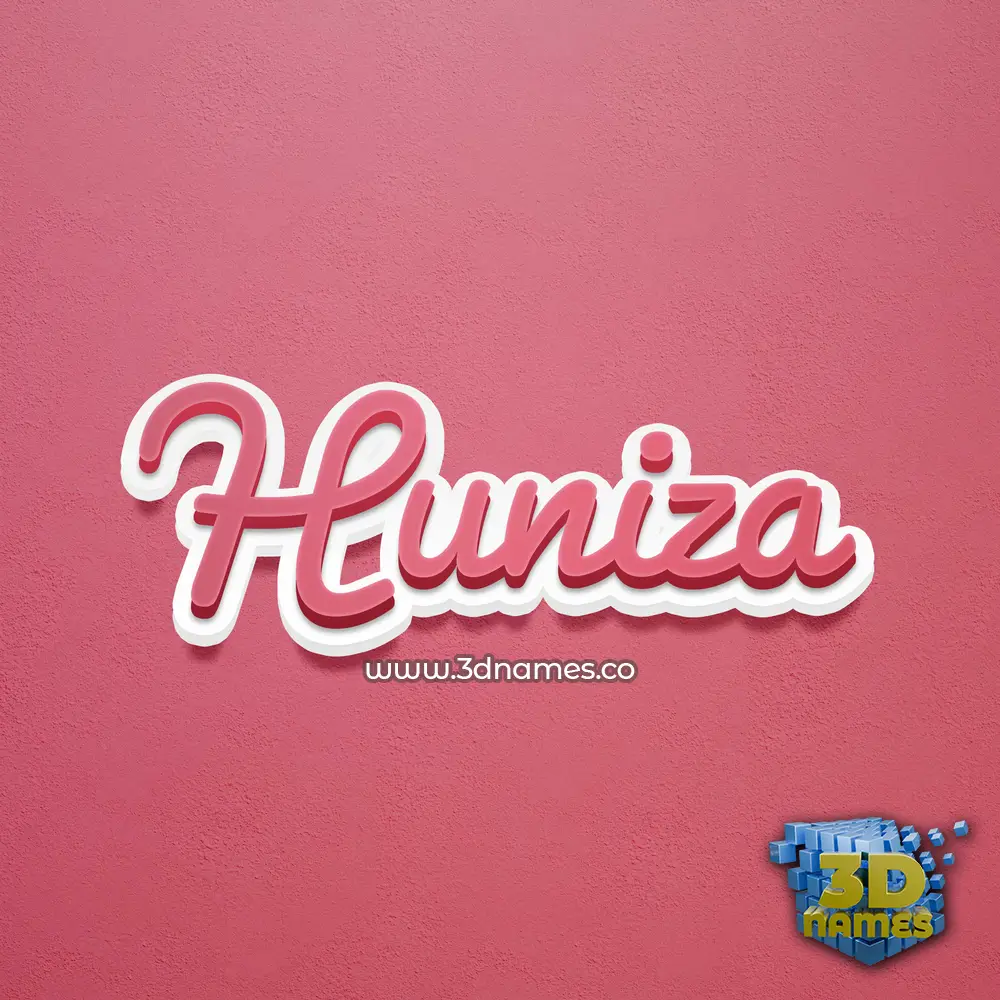 huniza in Red Scribble style - 3D name wallpaper
