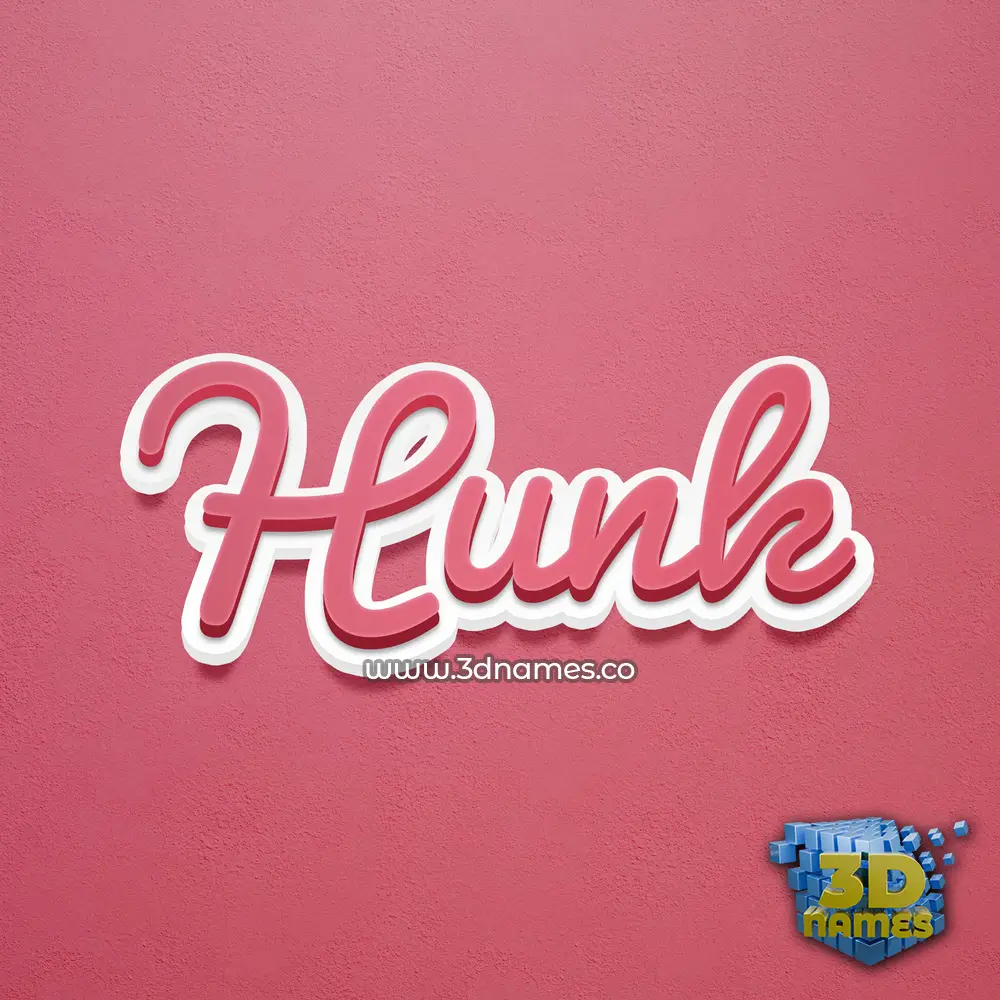 hunk in Red Scribble style - 3D name wallpaper