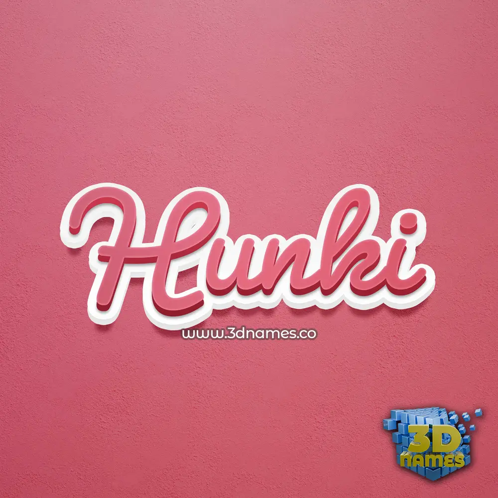 hunki in Red Scribble style - 3D name wallpaper