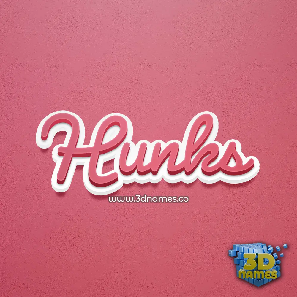 hunks in Red Scribble style - 3D name wallpaper