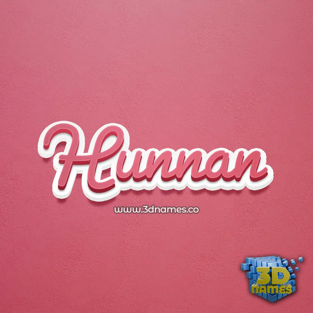 hunnan in Red Scribble style - 3D name wallpaper