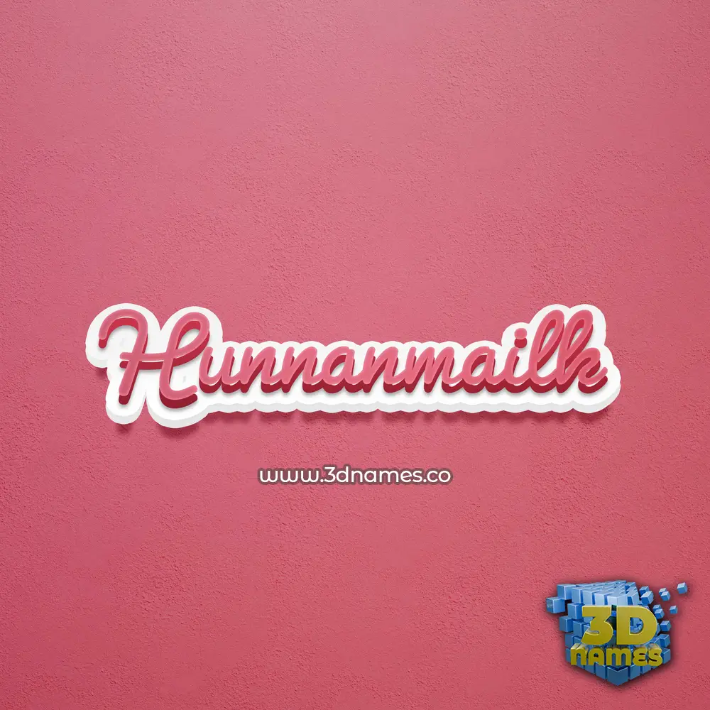 hunnanmailk in Red Scribble style - 3D name wallpaper
