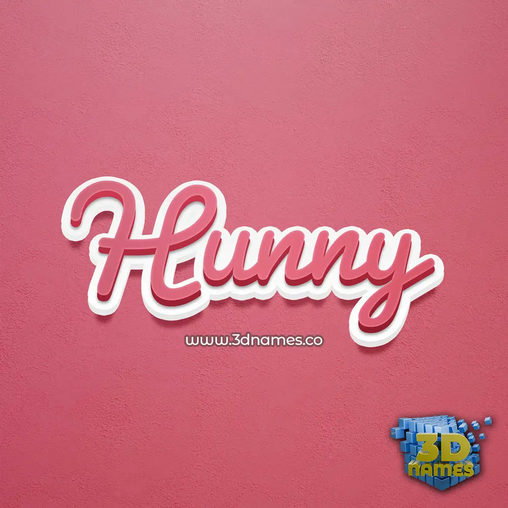 hunny in Red Scribble style - 3D name wallpaper