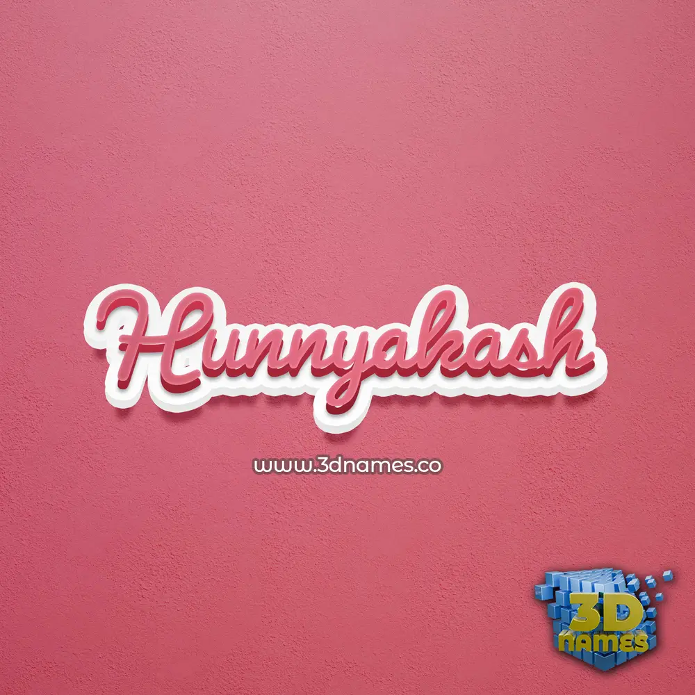 hunnyakash in Red Scribble style - 3D name wallpaper