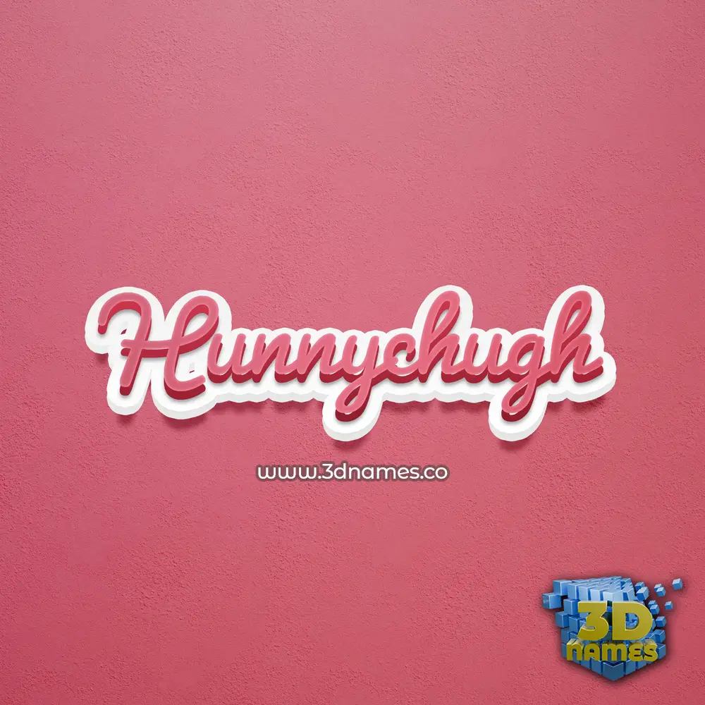 hunnychugh in Red Scribble style - 3D name wallpaper