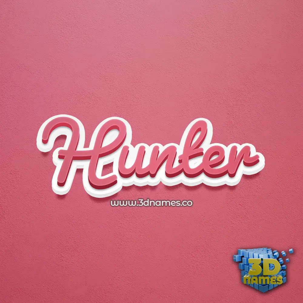 hunter in Red Scribble style - 3D name wallpaper