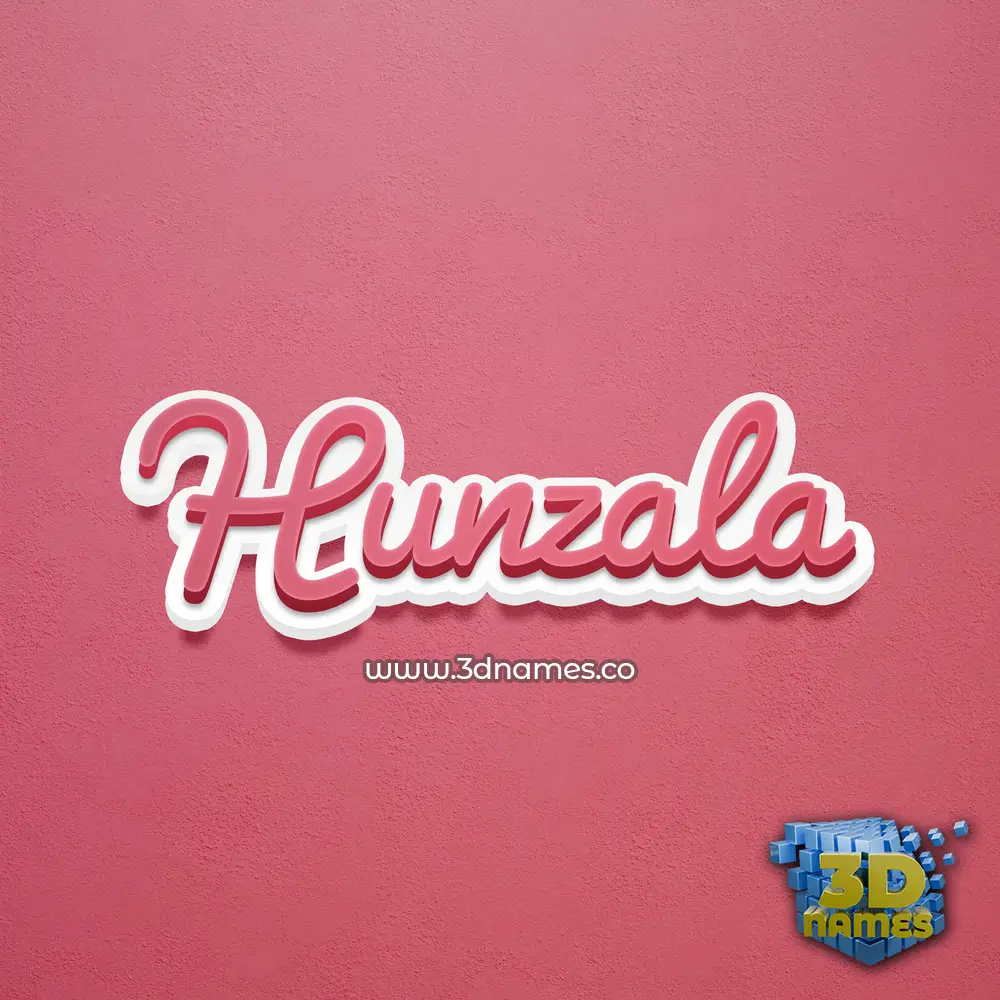hunzala in Red Scribble style - 3D name wallpaper