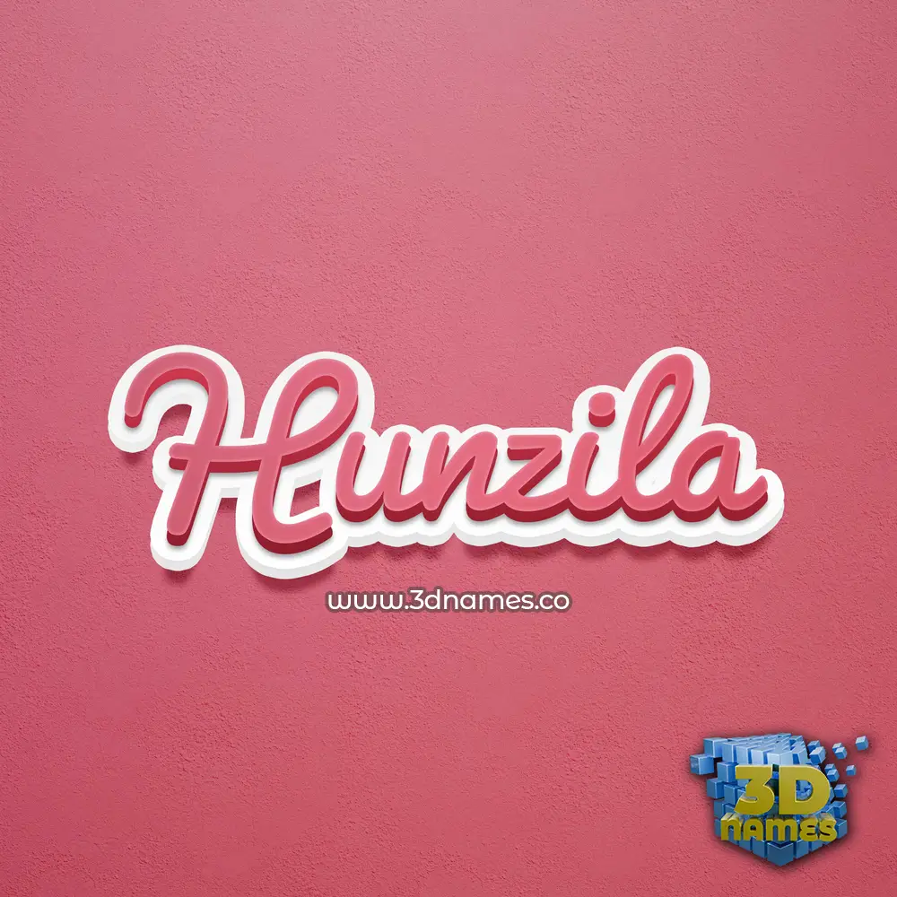 hunzila in Red Scribble style - 3D name wallpaper