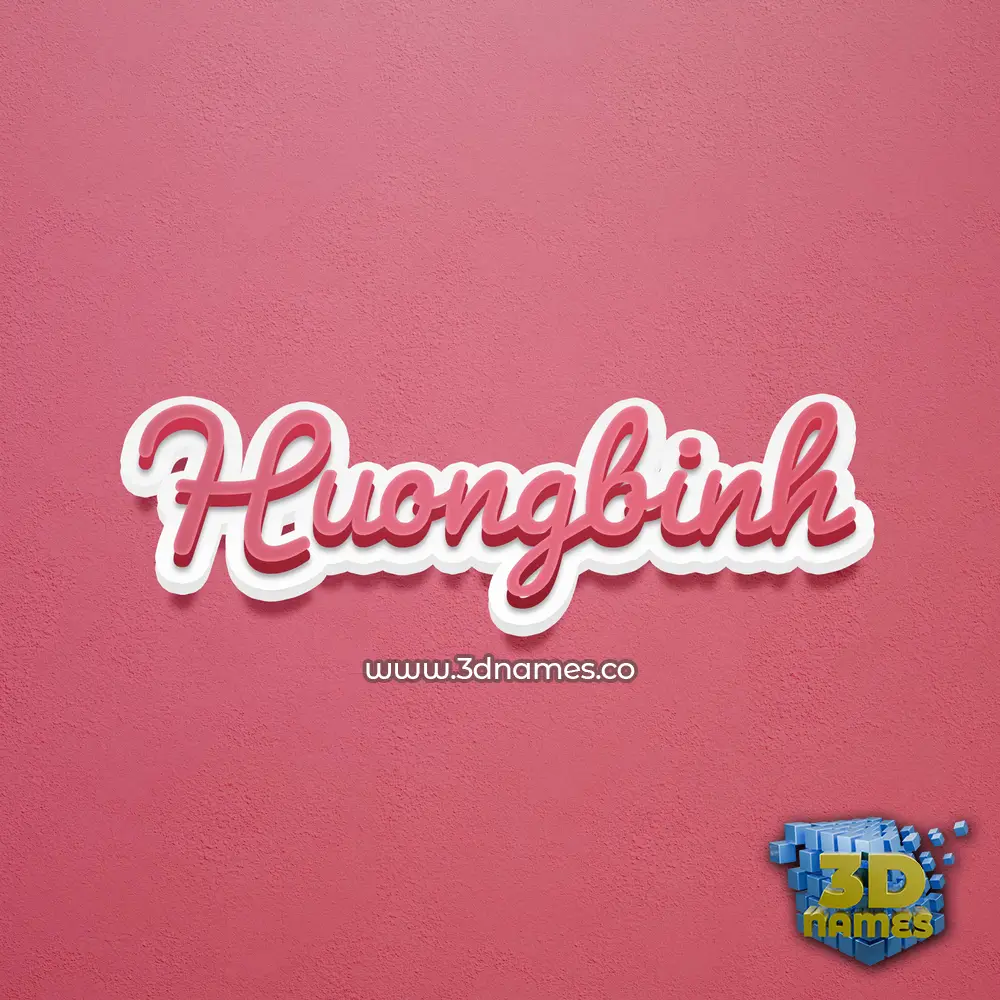huongbinh in Red Scribble style - 3D name wallpaper