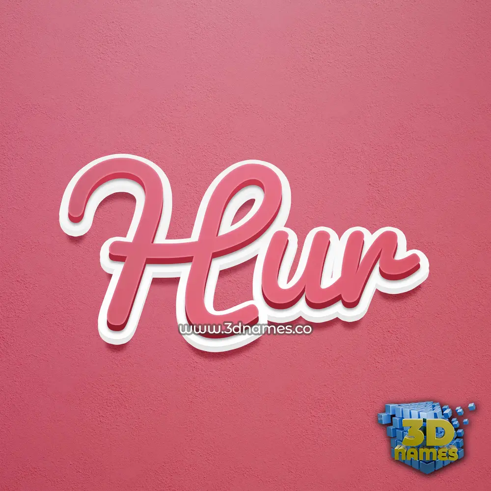 hur in Red Scribble style - 3D name wallpaper