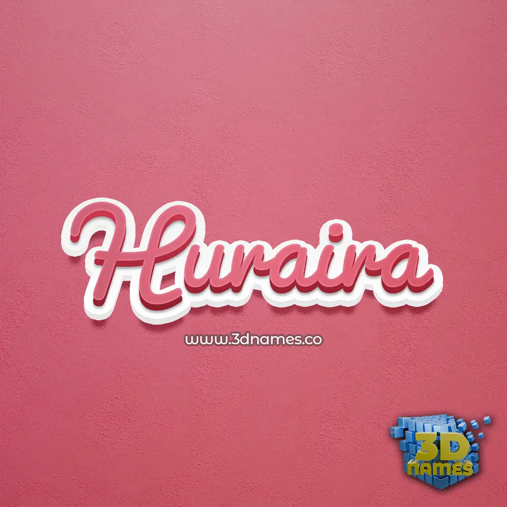 huraira in Red Scribble style - 3D name wallpaper