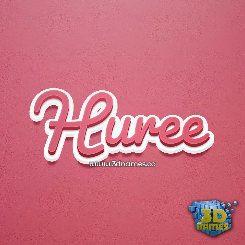huree in Red Scribble style - 3D name wallpaper