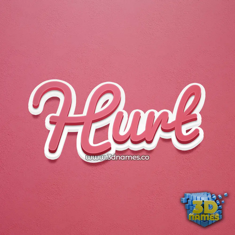 hurt in Red Scribble style - 3D name wallpaper