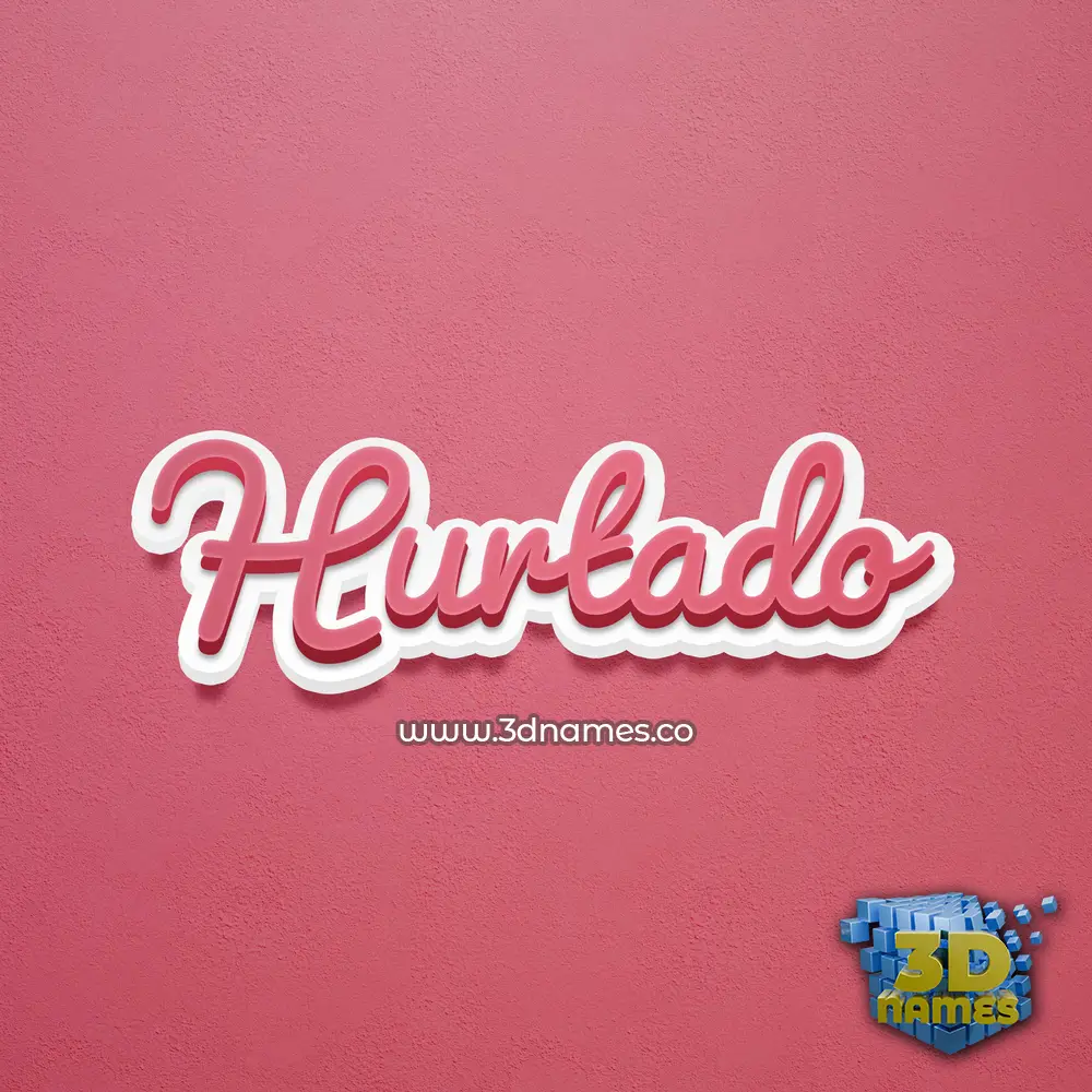 hurtado in Red Scribble style - 3D name wallpaper