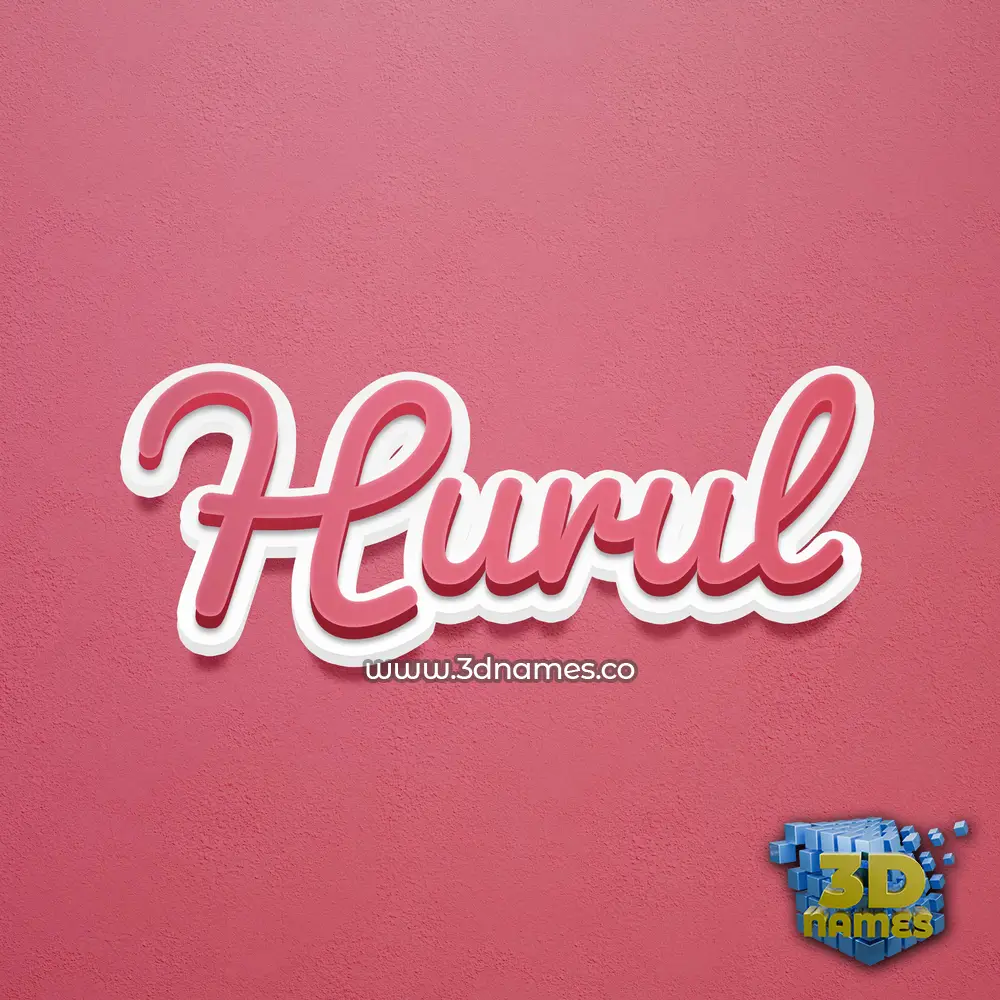 hurul in Red Scribble style - 3D name wallpaper