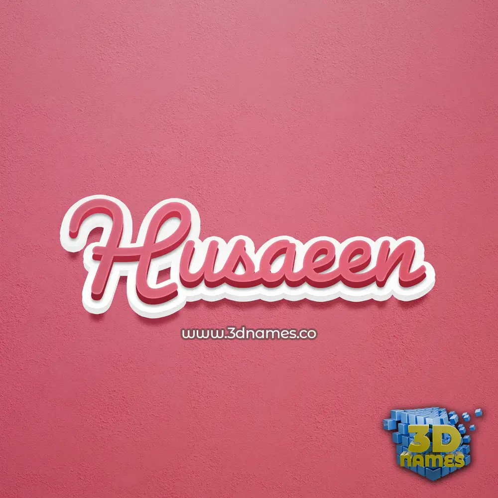husaeen in Red Scribble style - 3D name wallpaper