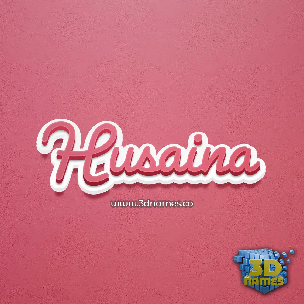 husaina in Red Scribble style - 3D name wallpaper