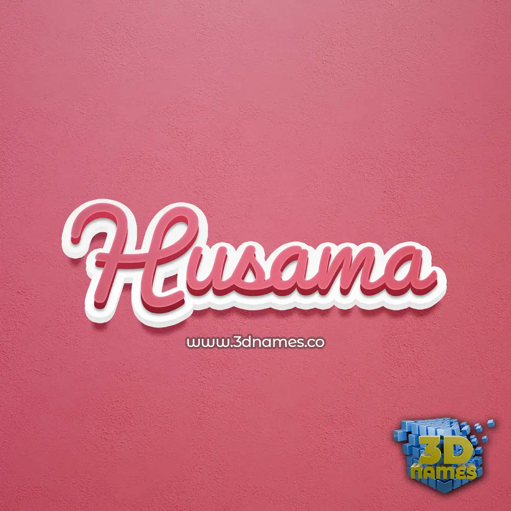 husama in Red Scribble style - 3D name wallpaper