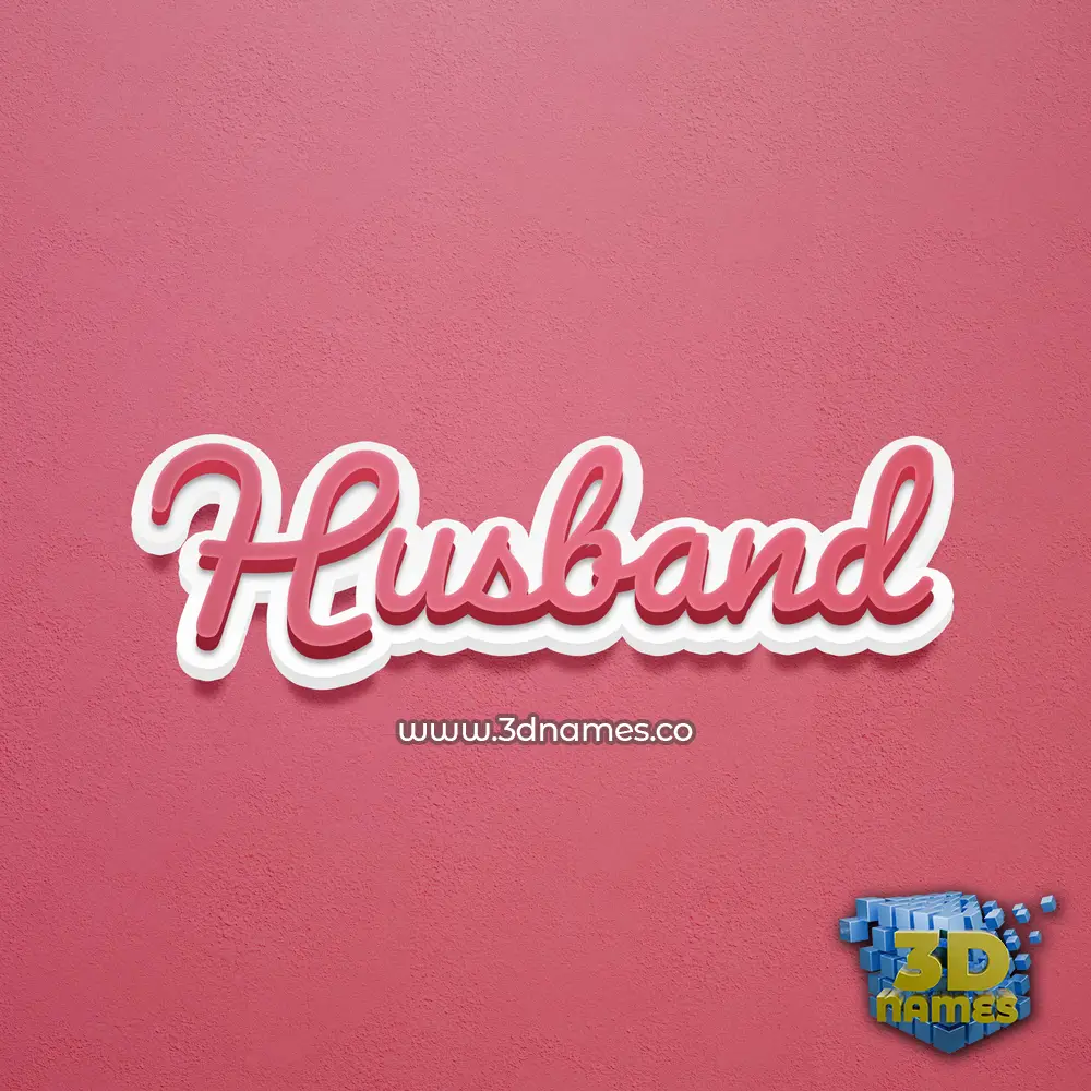 husband in Red Scribble style - 3D name wallpaper