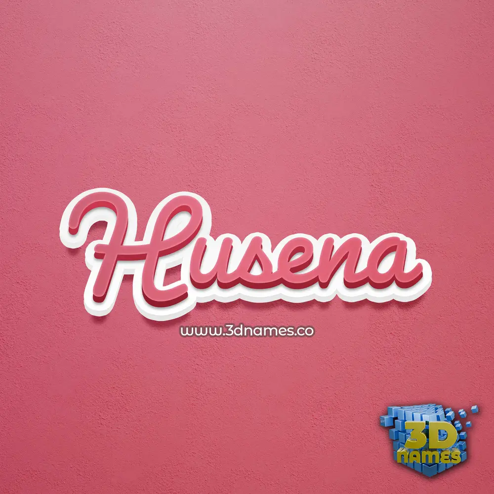husena in Red Scribble style - 3D name wallpaper