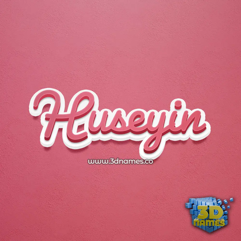 huseyin in Red Scribble style - 3D name wallpaper