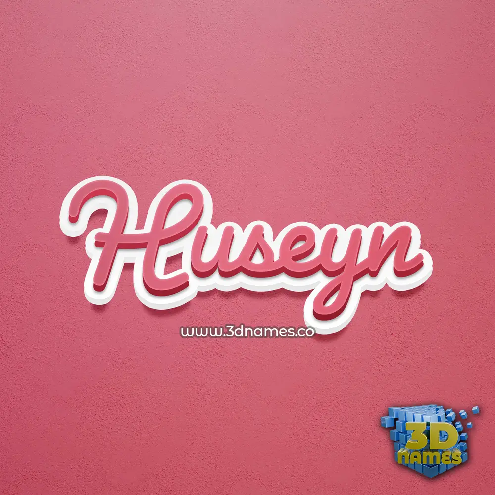 huseyn in Red Scribble style - 3D name wallpaper