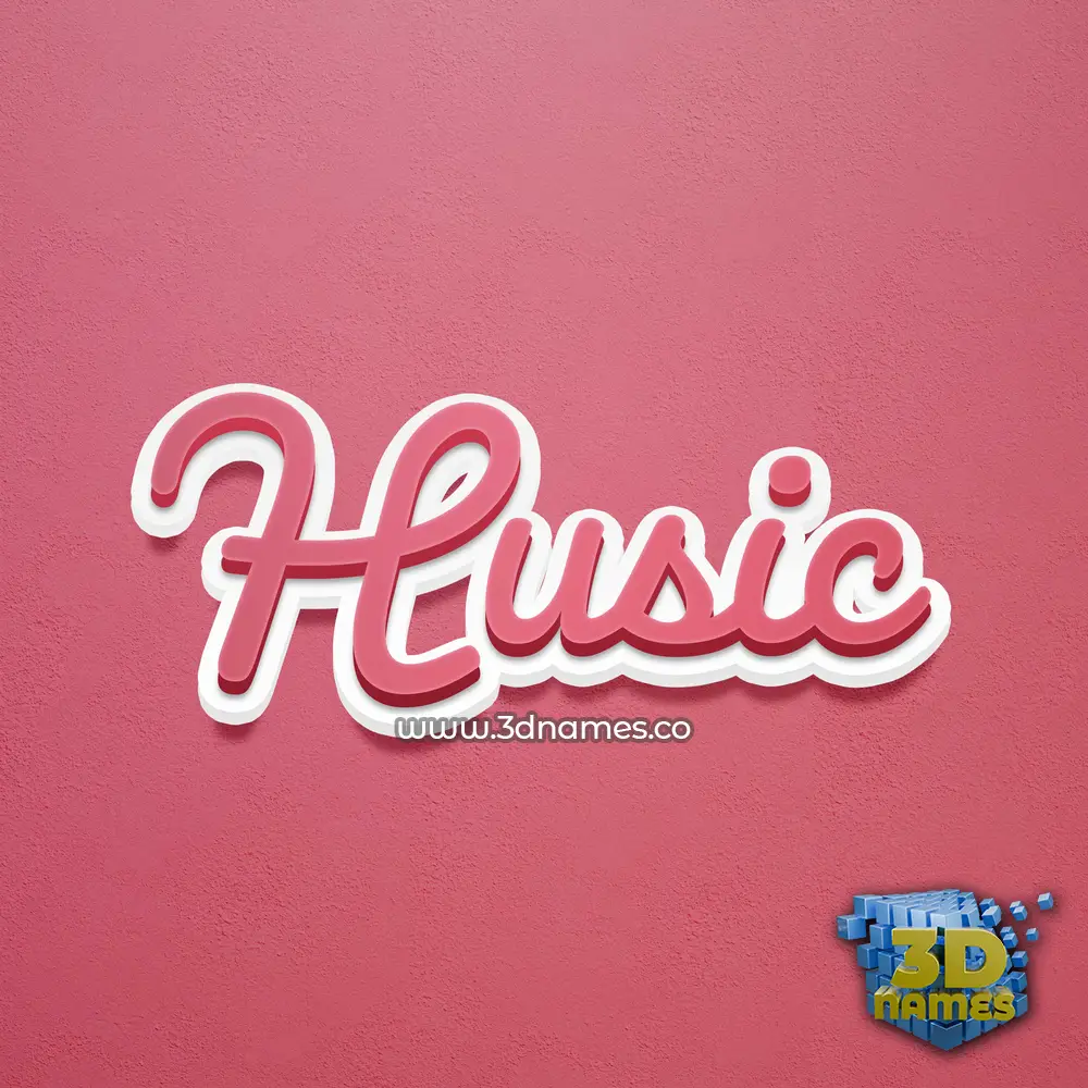 husic in Red Scribble style - 3D name wallpaper