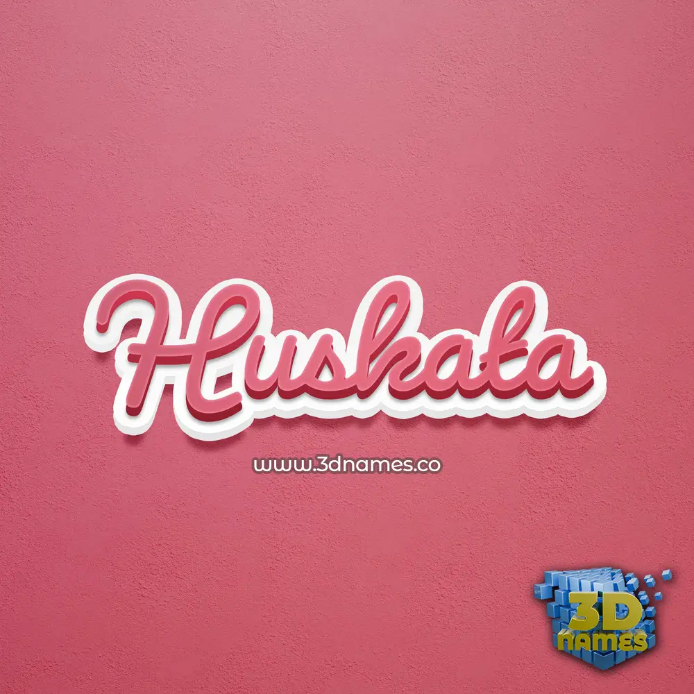 huskata in Red Scribble style - 3D name wallpaper