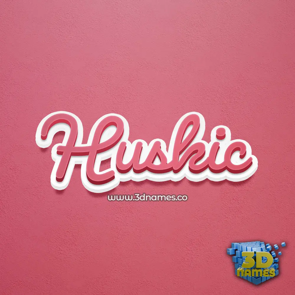 huskic in Red Scribble style - 3D name wallpaper