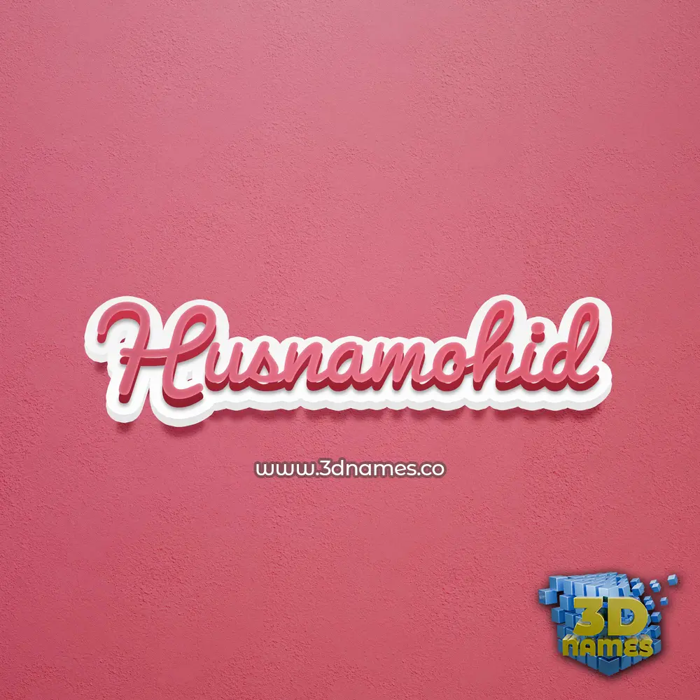 husnamohid in Red Scribble style - 3D name wallpaper