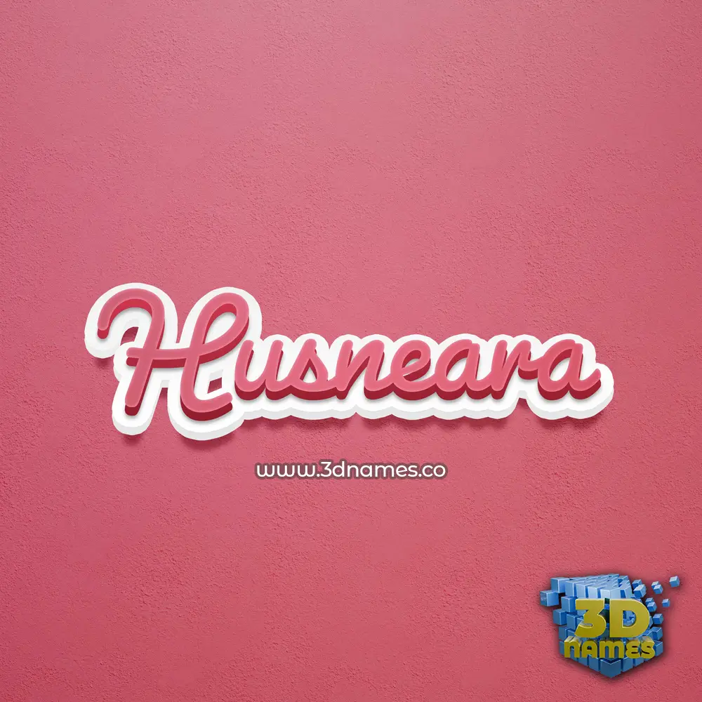 husneara in Red Scribble style - 3D name wallpaper