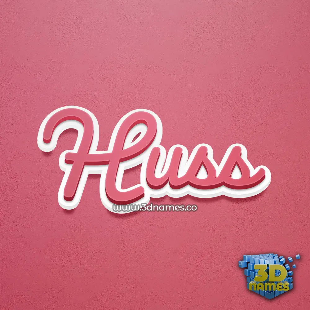 huss in Red Scribble style - 3D name wallpaper