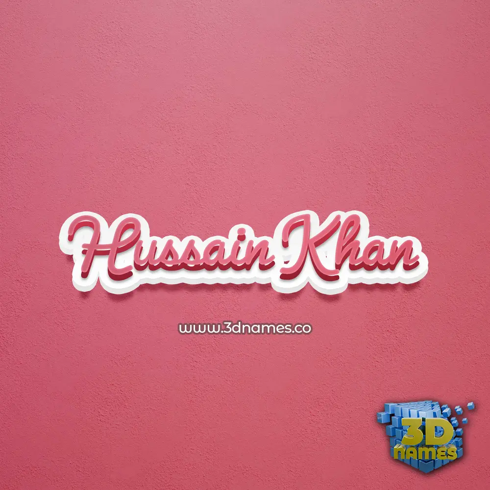 hussain khan in Red Scribble style - 3D name wallpaper