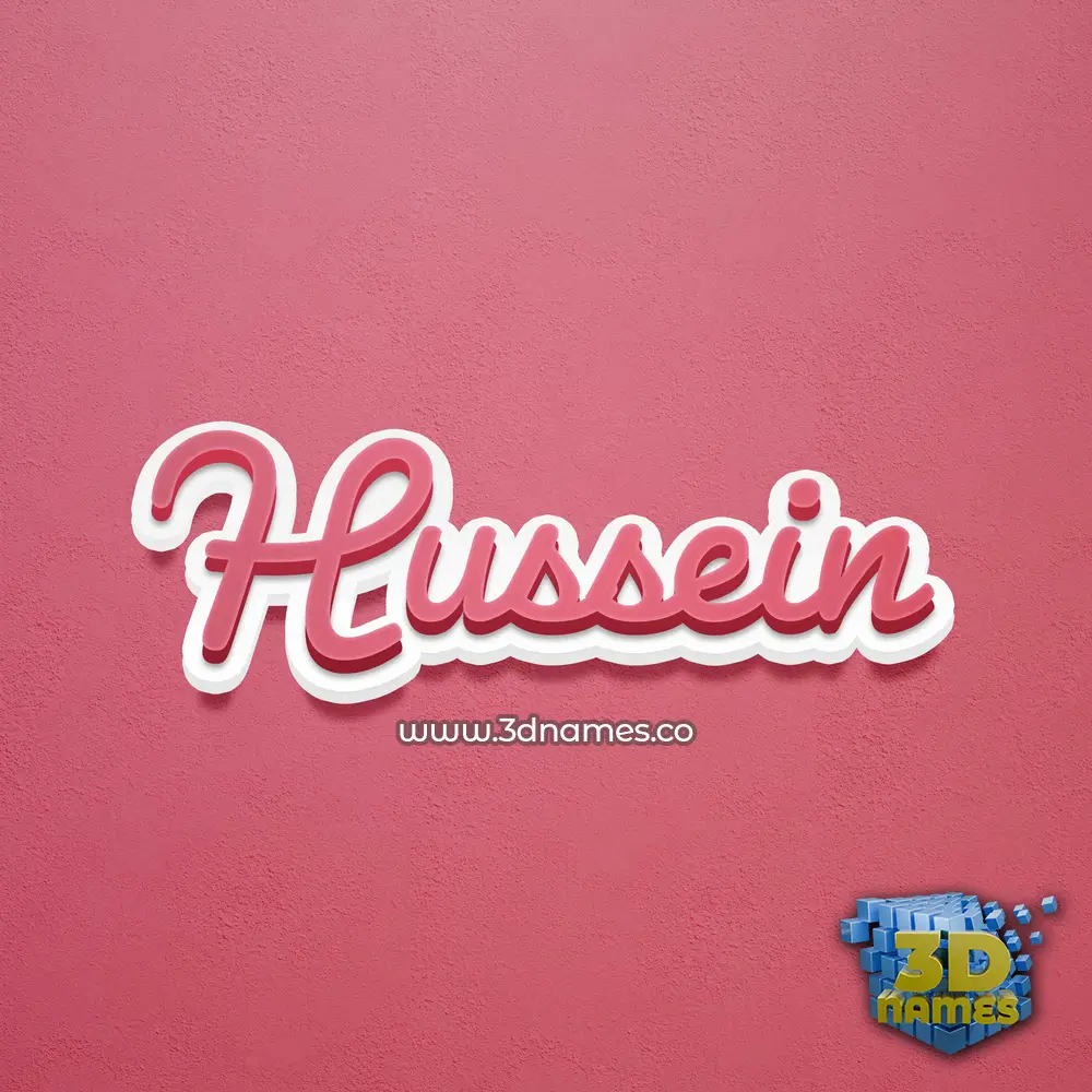 hussein in Red Scribble style - 3D name wallpaper