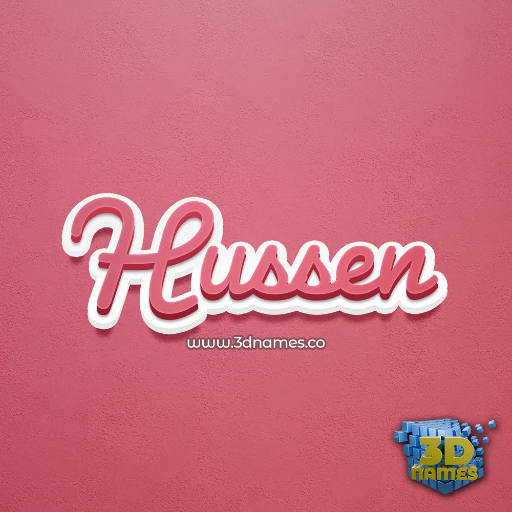 hussen in Red Scribble style - 3D name wallpaper