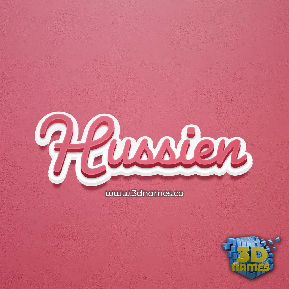 hussien in Red Scribble style - 3D name wallpaper