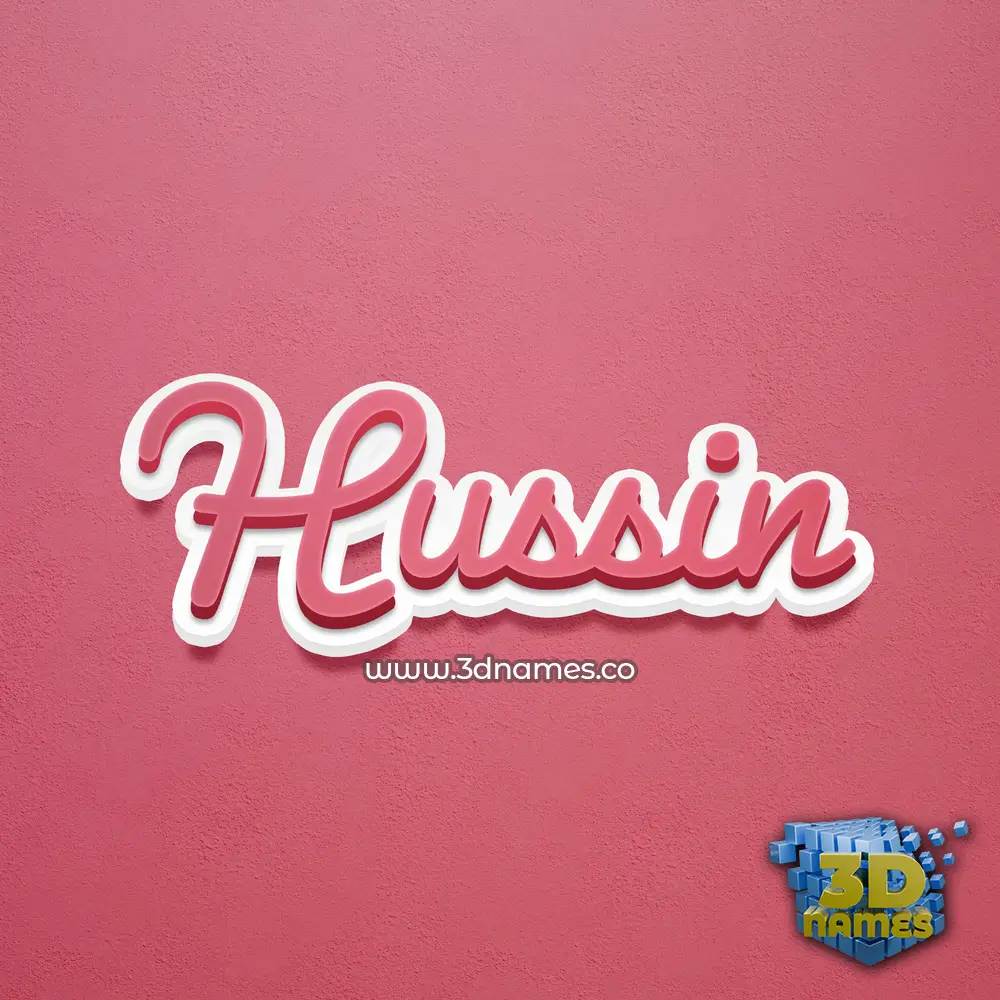 hussin in Red Scribble style - 3D name wallpaper