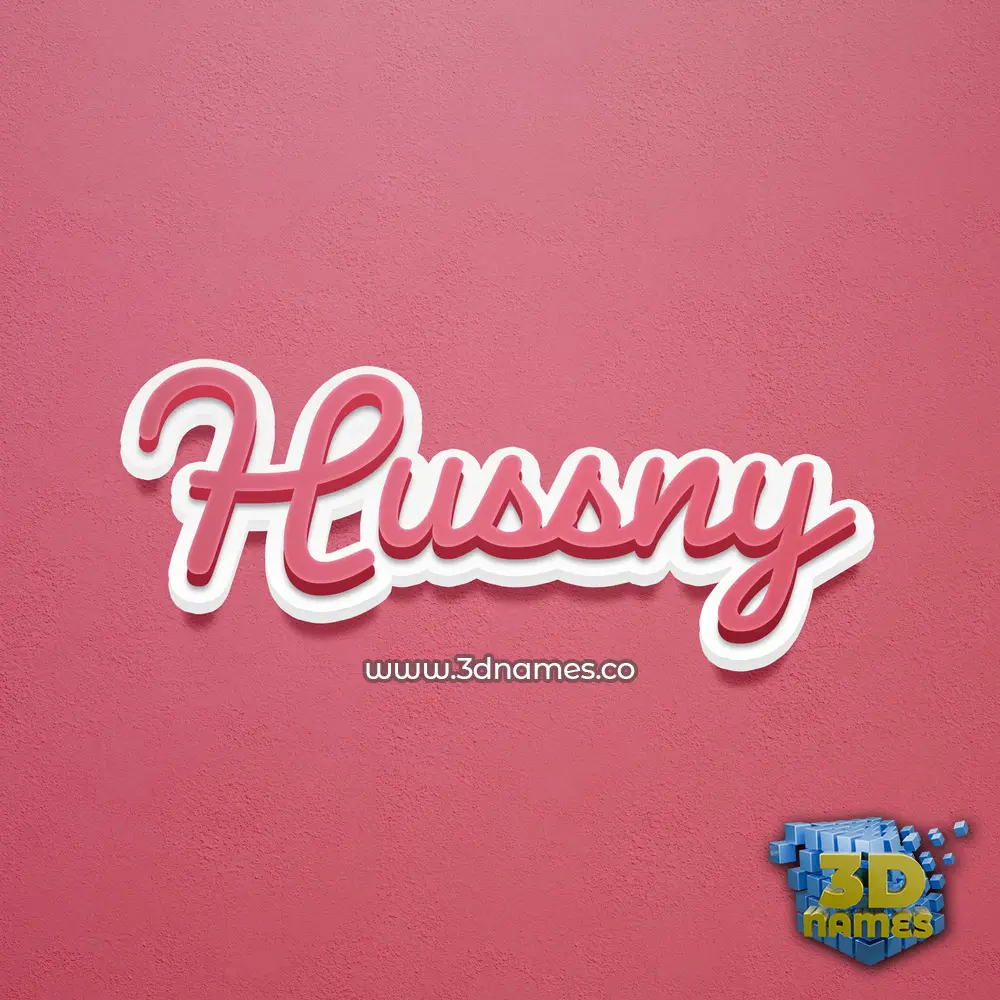 hussny in Red Scribble style - 3D name wallpaper