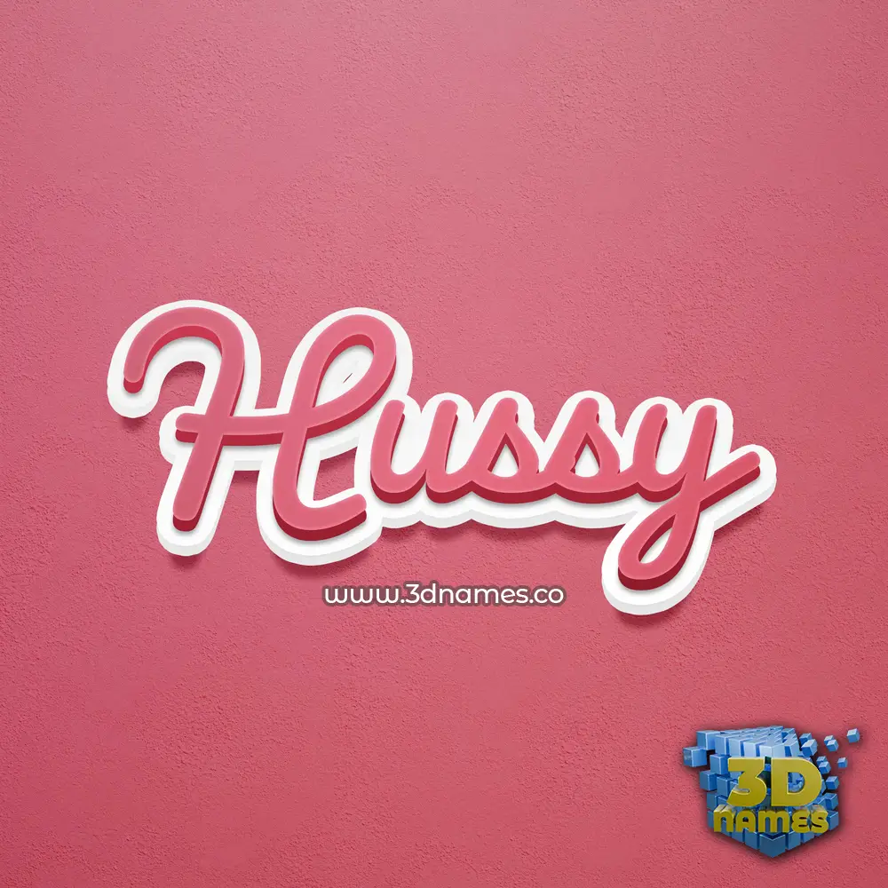 hussy in Red Scribble style - 3D name wallpaper