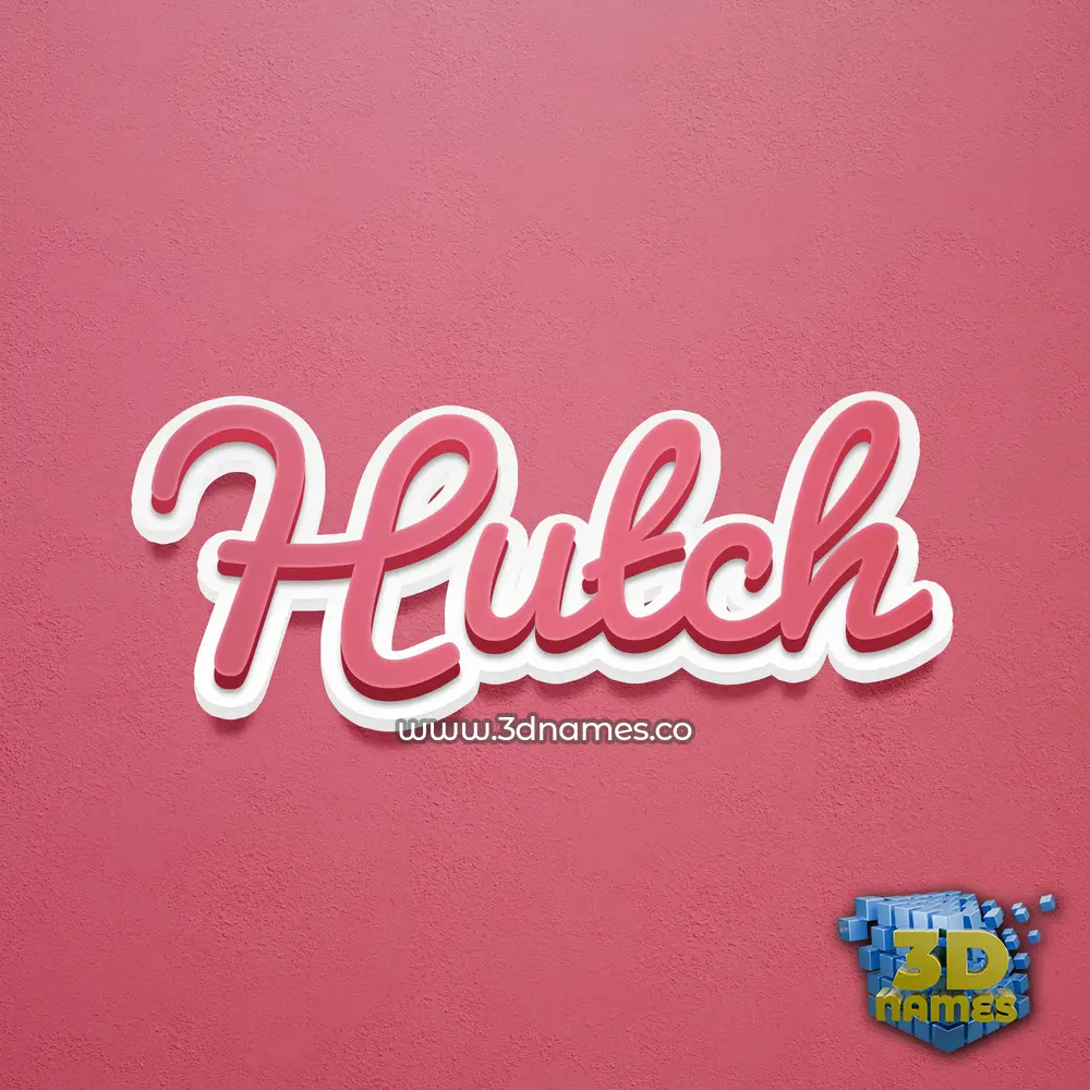 hutch in Red Scribble style - 3D name wallpaper